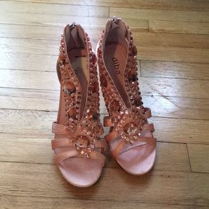 Pink rhinestone heels, size 6.5